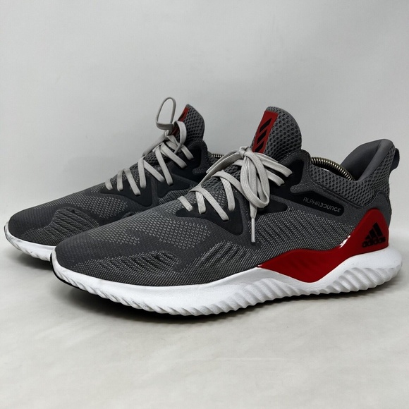 Adidas Alphabounce Beyond Men's Size 11 Running Shoes Gray Red White AC8625 - Picture 2 of 12